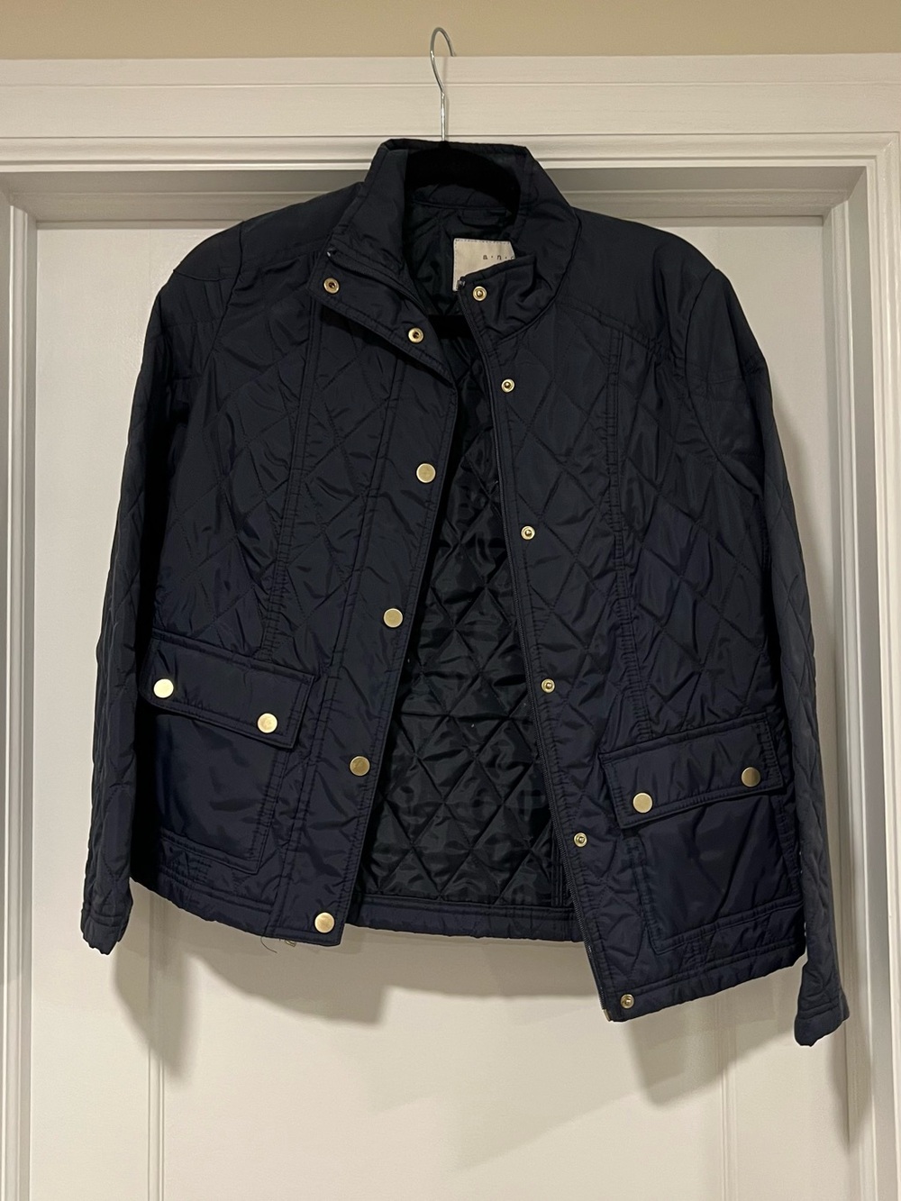 a new day Navy Quilted Snap-Front Jacket